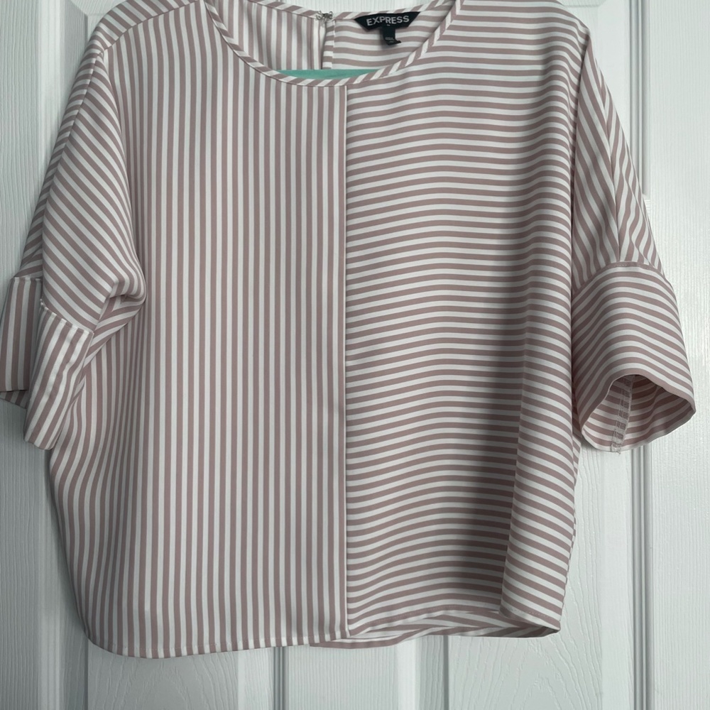 Express pink and white striped blouse: Size medium